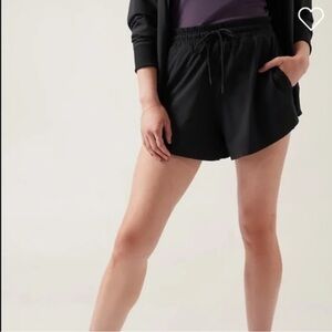 Athleta Crossroads Black Draw String Shorts